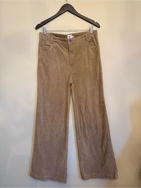 Princess Polly wide leg corduroy tan pants size 12